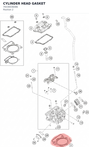 Diagram preview: CYLINDER HEAD GASKET (79330036086)