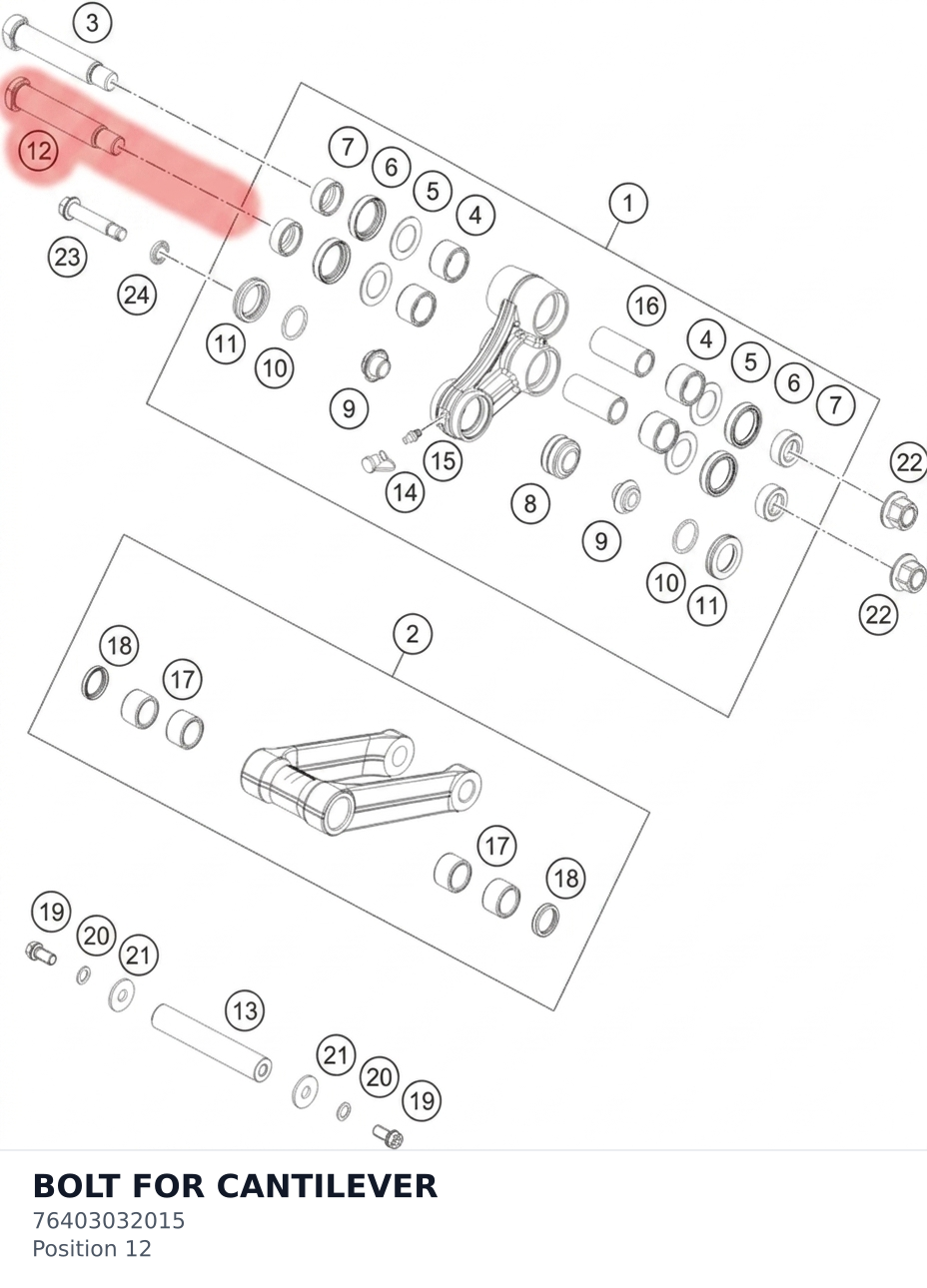 Diagram preview: BOLT FOR CANTILEVER (76403032015)