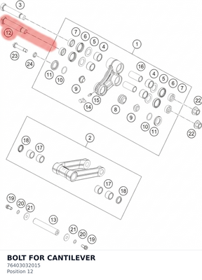 Diagram preview: BOLT FOR CANTILEVER (76403032015)