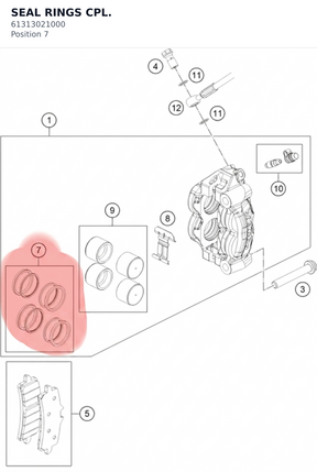 Diagram preview: SEAL RINGS CPL. (61313021000)