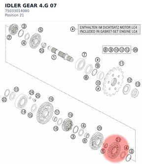 Diagram preview: IDLER GEAR 4.G              07 (75033014000)