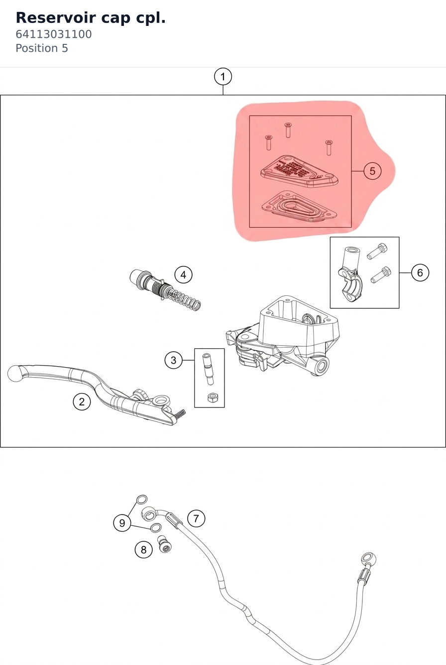Diagram preview: Reservoir cap cpl. (64113031100)