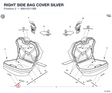 RIGHT SIDE BAG COVER SILVER 69810211BB diagram position