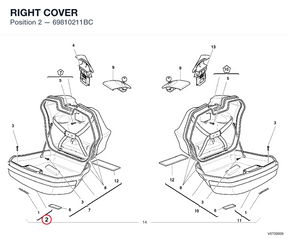 RIGHT COVER 69810211BC diagram position
