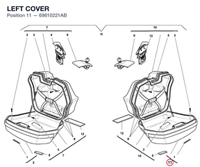 LEFT COVER 69810221AB diagram position