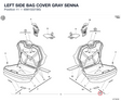 LEFT SIDE BAG COVER GRAY SENNA 69810221BG diagram position