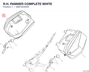 R.H. PANNIER COMPLETE WHITE 69812245AW diagram position