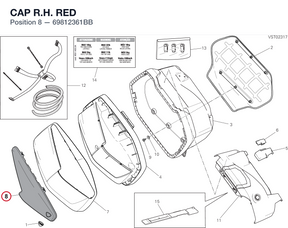 CAP R.H.  RED 69812361BB diagram position