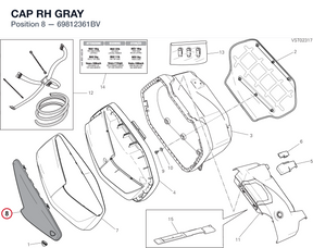 CAP RH GRAY 69812361BV diagram position