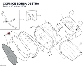 CORNICE BORSA DESTRA 69812601A diagram position