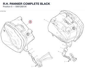 R.H. PANNIER COMPLETE BLACK 69812681AI diagram position
