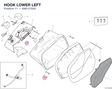 HOOK LOWER LEFT 69812752A diagram position