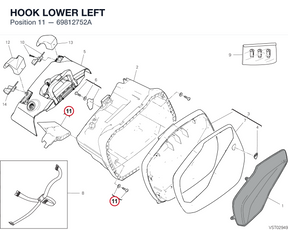 HOOK LOWER LEFT 69812752A diagram position