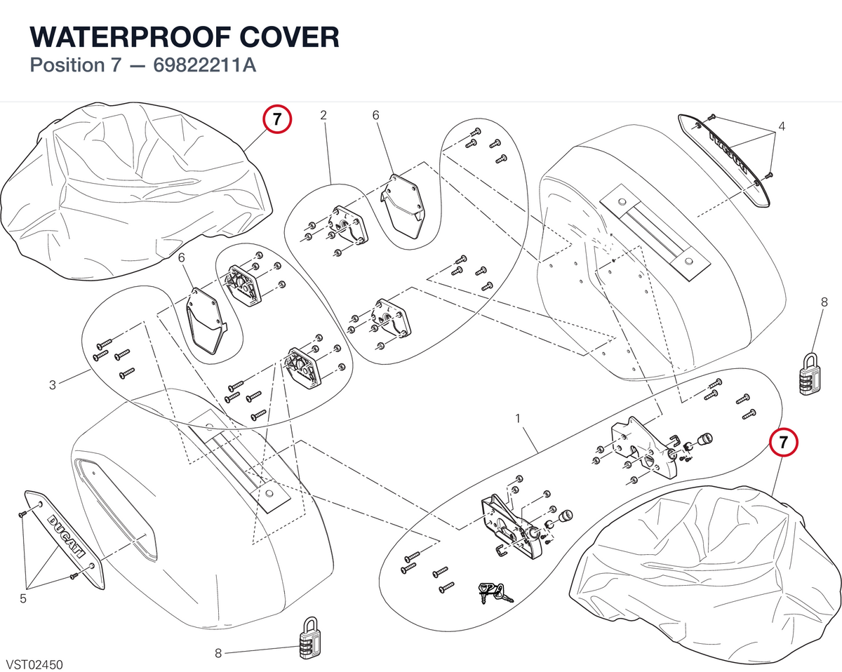WATERPROOF COVER 69822211A diagram position