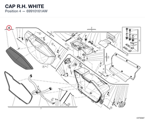 CAP R.H.  WHITE 69910161AW diagram position