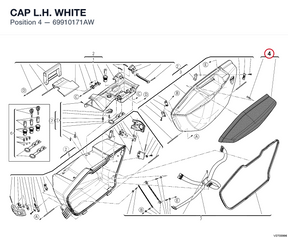 CAP L.H.  WHITE 69910171AW diagram position