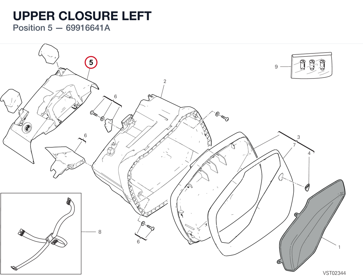UPPER CLOSURE LEFT 69916641A diagram position