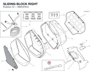 SLIDING BLOCK RIGHT 69916791A diagram position