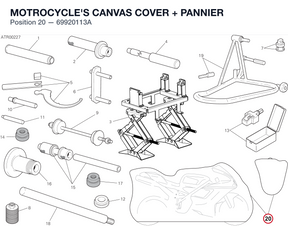MOTROCYCLE'S CANVAS COVER + PANNIER 69920113A diagram position