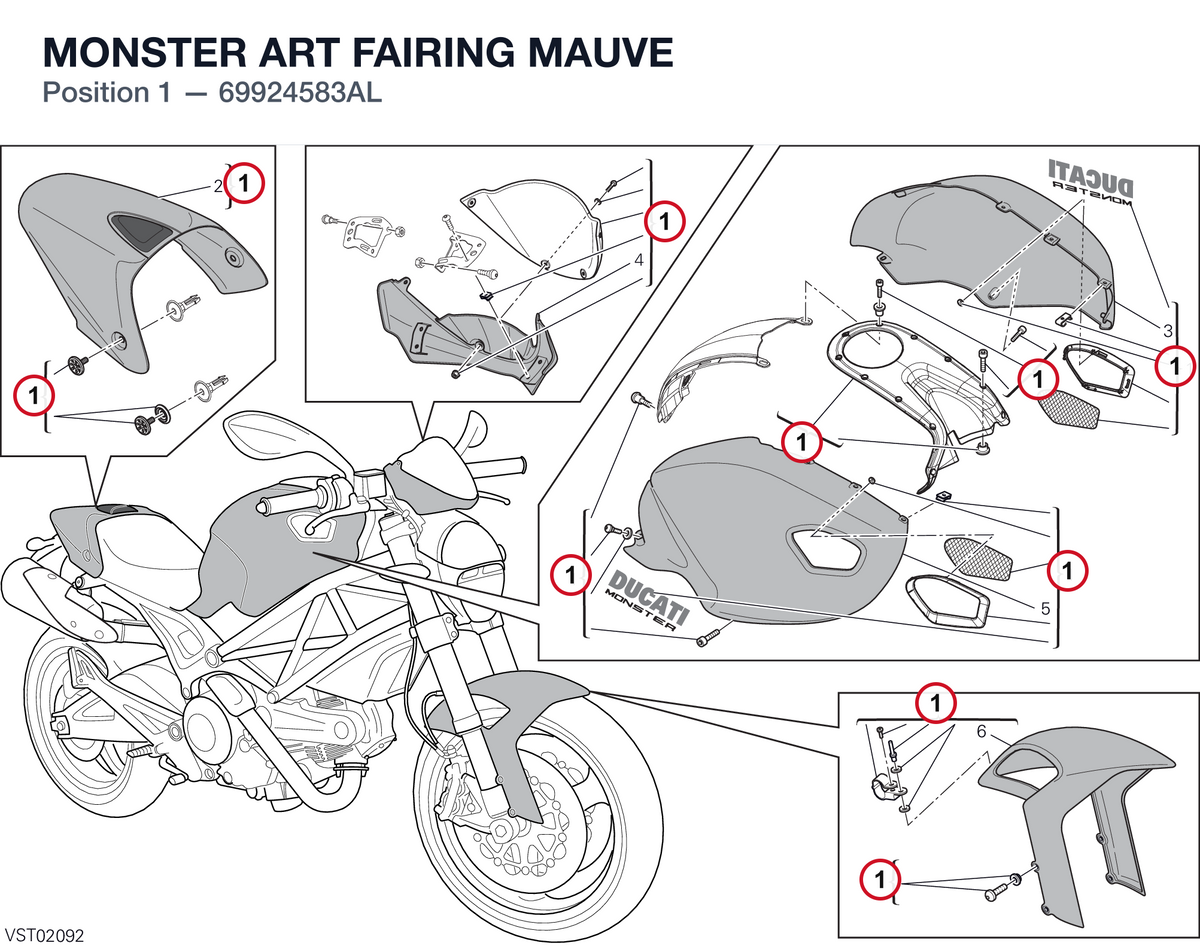 MONSTER ART FAIRING MAUVE