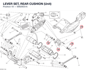 LEVER SET, REAR CUSHION (Unit) 69929531A diagram position