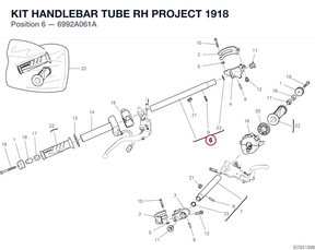 KIT HANDLEBAR TUBE RH PROJECT 1918 6992A061A diagram position