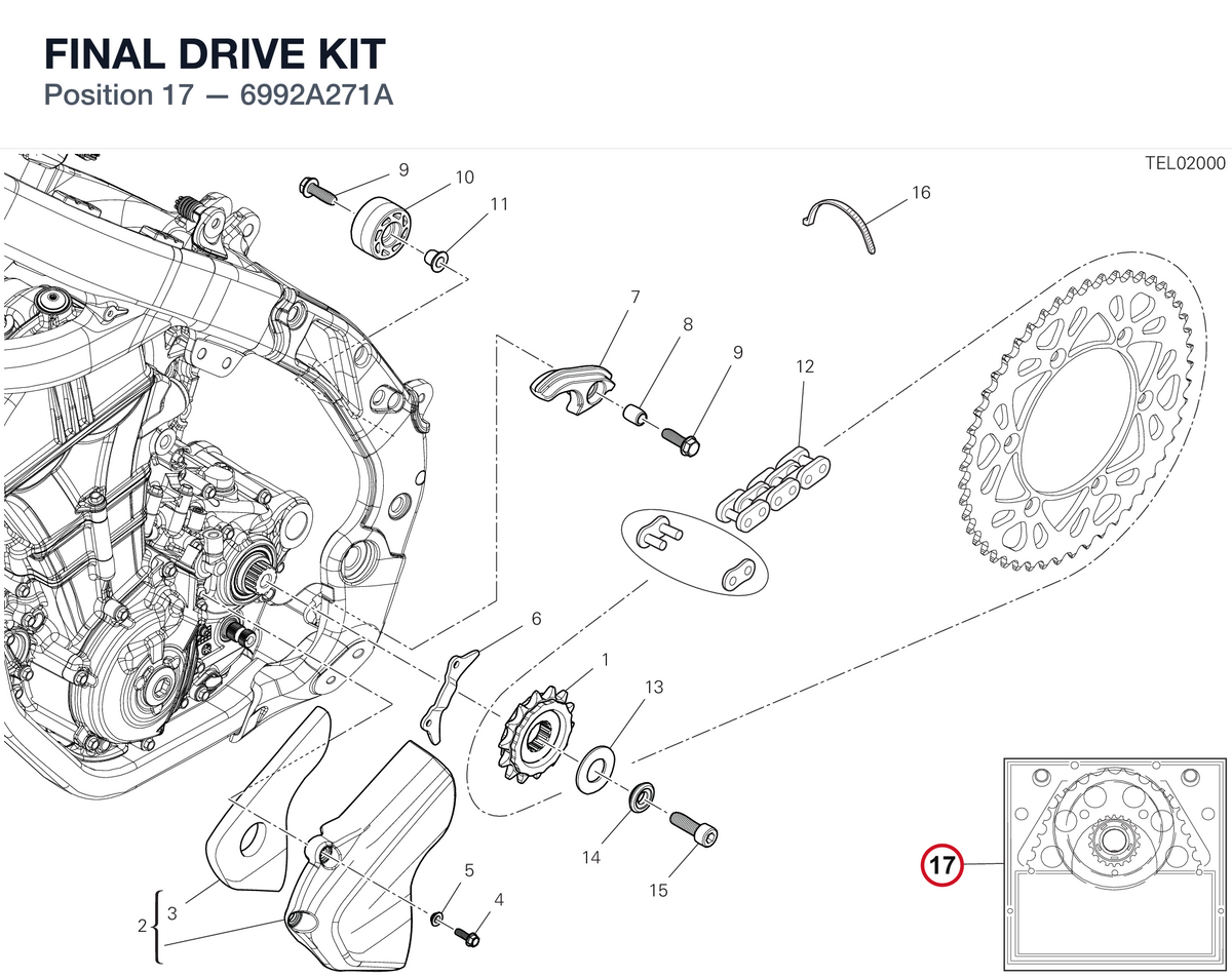FINAL DRIVE KIT 6992A271A diagram position