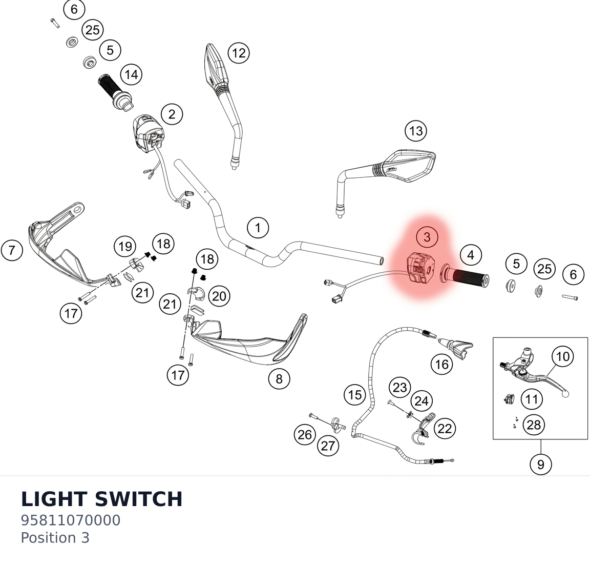 Diagram preview: LIGHT SWITCH (95811070000)