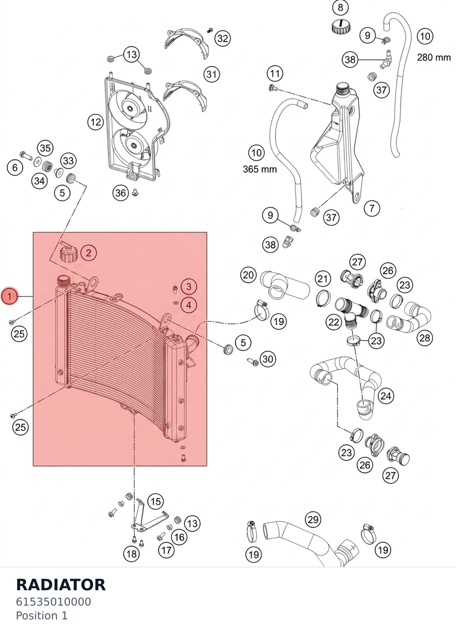 Diagram preview: RADIATOR (61535010000)