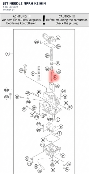 Diagram preview: JET NEEDLE NPRH KEIHIN (54531636030)
