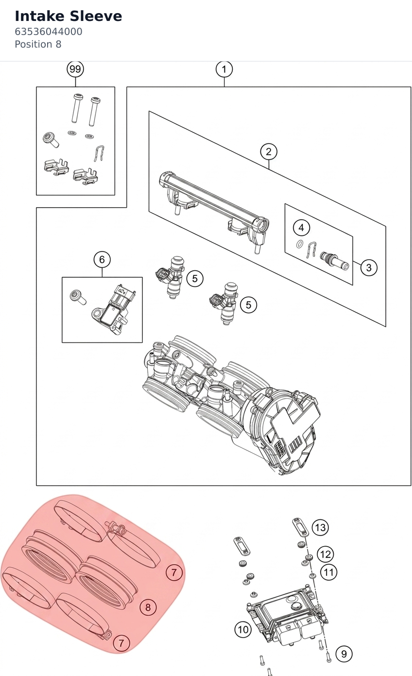 Diagram preview: Intake Sleeve (63536044000)