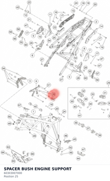 Diagram preview: SPACER BUSH ENGINE SUPPORT (60303007000)