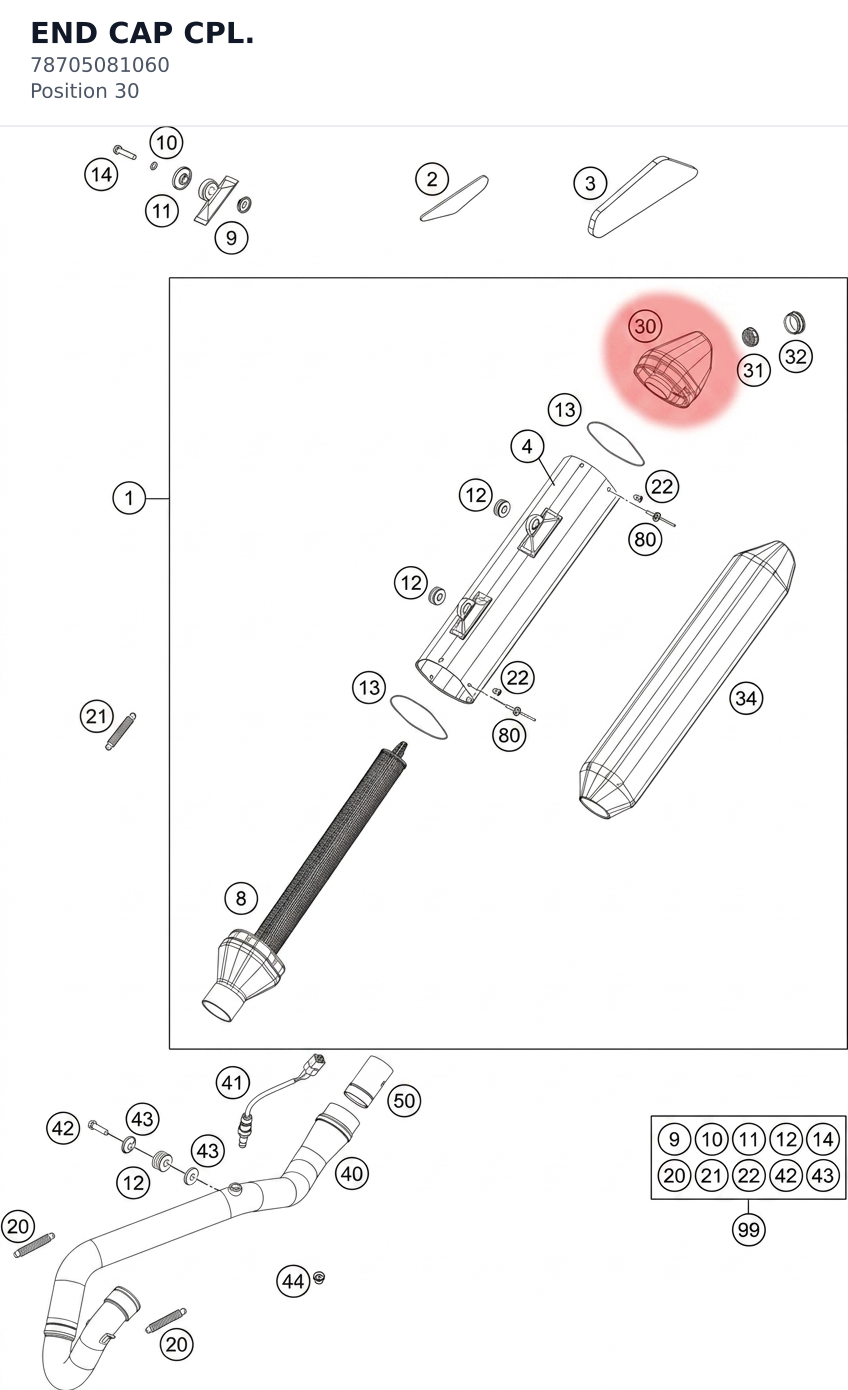 Diagram preview: END CAP CPL. (78705081060)