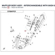 MUFFLER BODY ASSY - INTERCHANGEABLE WITH 6AQV-021300-6000 product image