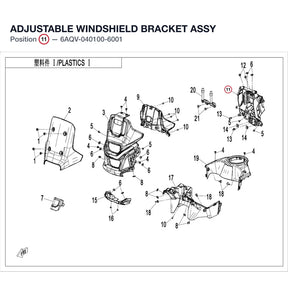 ADJUSTABLE WINDSHIELD BRACKET ASSY product image