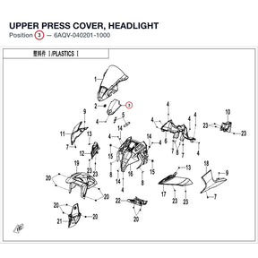 UPPER PRESS COVER, HEADLIGHT product image