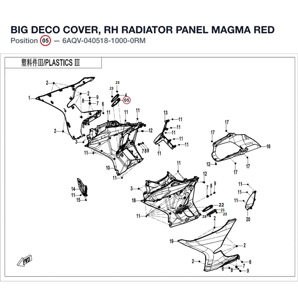 BIG DECO COVER, RH RADIATOR PANEL product image