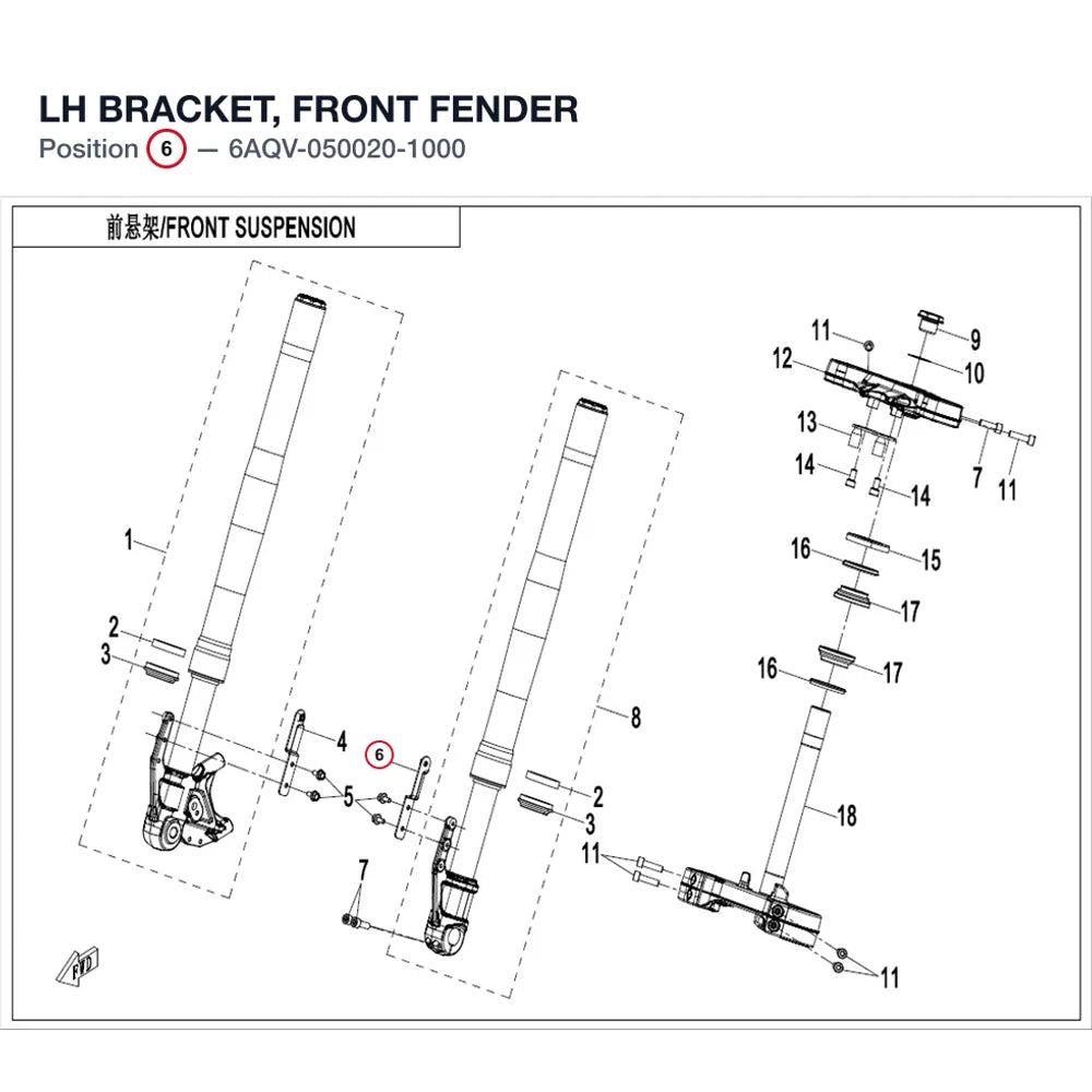 LH BRACKET, FRONT FENDER product image