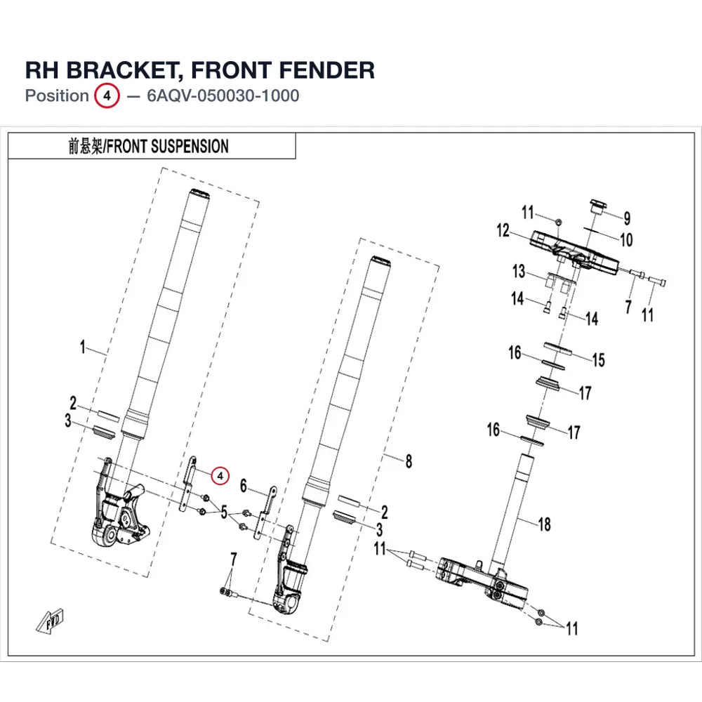 RH BRACKET, FRONT FENDER product image