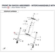 FRONT RH SHOCK ABSORBER - INTERCHANGEABLE WITH 6AQV-050600-1004-M2 product image