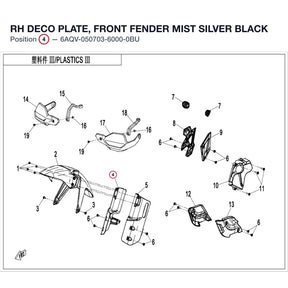 RH DECO PLATE, FRONT FENDER product image