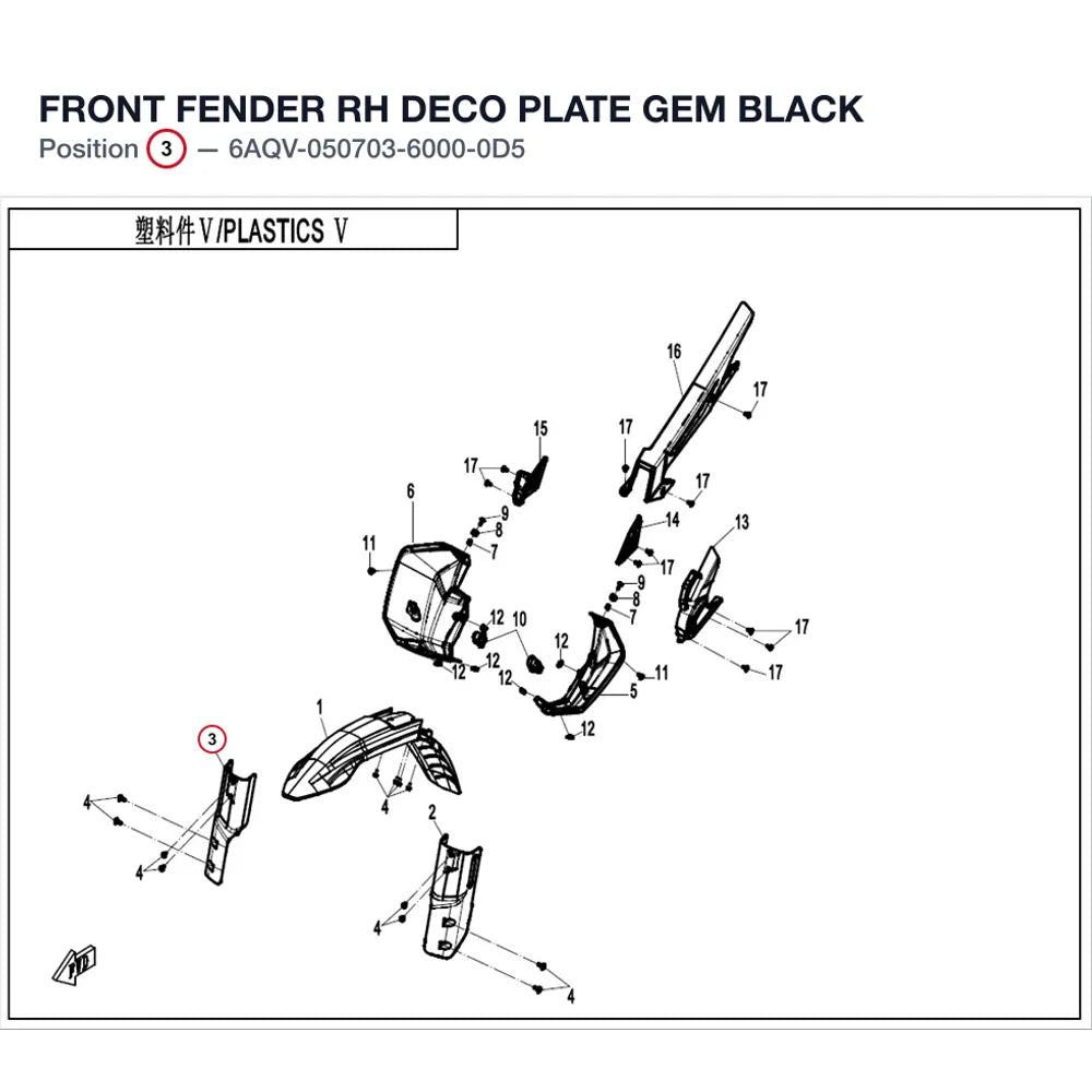 FRONT FENDER RH DECO PLATE product image