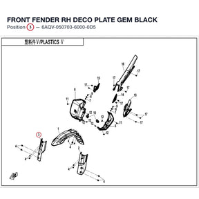 FRONT FENDER RH DECO PLATE product image