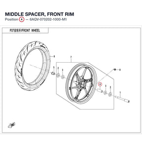 MIDDLE SPACER, FRONT RIM product image