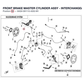 FRONT BRAKE MASTER CYLINDER ASSY - INTERCHANGEABLE WITH 6AQV-081100-4001-M1 product image