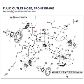 FLUID OUTLET HOSE, FRONT BRAKE product image