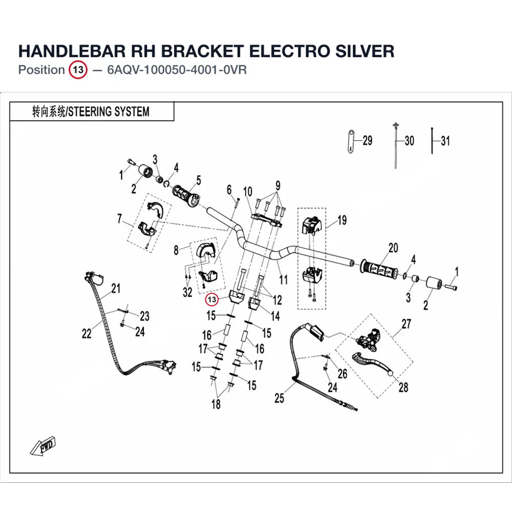 HANDLEBAR RH BRACKET product image