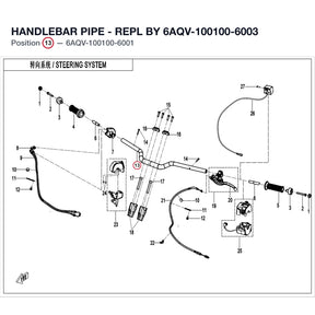 HANDLEBAR PIPE - REPL BY 6AQV-100100-6003 product image