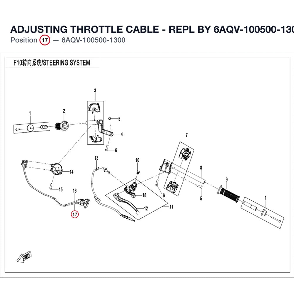 ADJUSTING THROTTLE CABLE - REPL BY 6AQV-100500-1301 product image