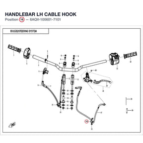 HANDLEBAR LH CABLE HOOK product image